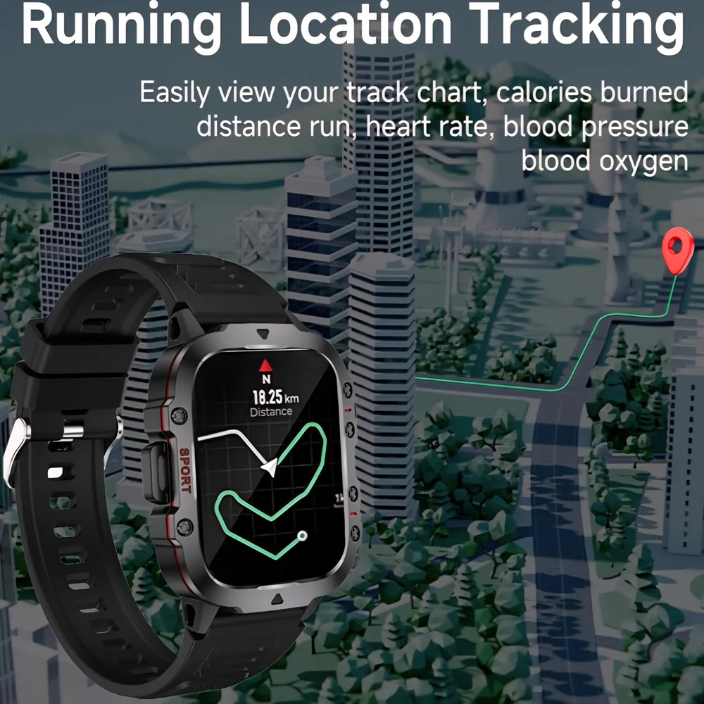Mens Sport Smartwatch with Health Monitoring - Beige